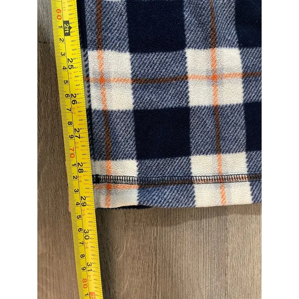 Lands’ End Boys Size 16 Fleece Pajama Pants Blue Plaid Sleep Lounge Pants